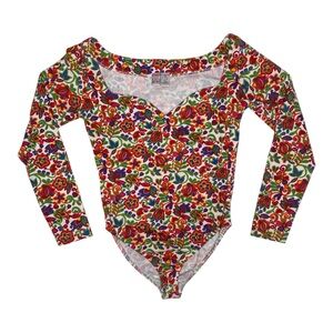 90s Floral Print Bodysuit